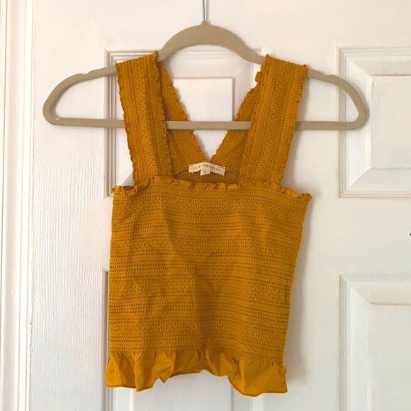 Mustard Yellow Peplum Tank - Picture 2 of 2